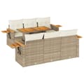 Pikkukuva 1 / 11: vidaXL 7-osainen Puutarhasohvasarja tyynyillä beige polyrottinki