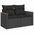 Miniatyrbilde 4 av 11: vidaXL Hagesofaer med puter 7 deler svart polyrotting akasie