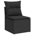 Miniatyrbilde 6 av 11: vidaXL Hagesofaer med puter 7 deler svart polyrotting akasie