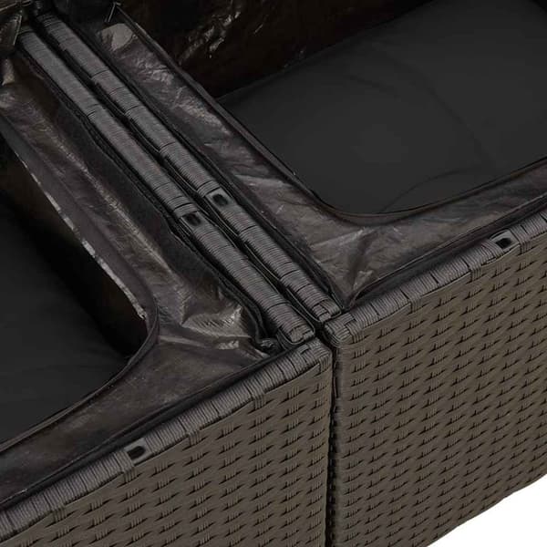 vidaXL Hagesofaer med puter 7 deler svart polyrotting akasie