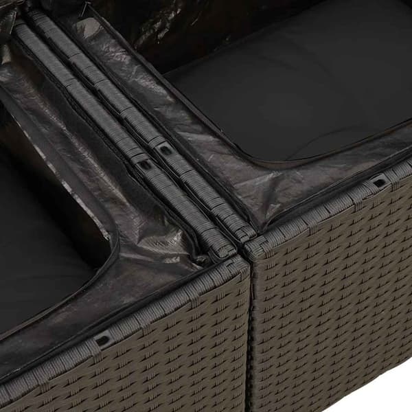 vidaXL Hagesofaer med puter 5 deler svart polyrotting akasie