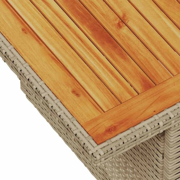 vidaXL Trädgårdssoffset med dynor 6 delar beige konstrotting akaciaträ