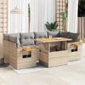 Miniatyrbilde 2 av 11: vidaXL Hagesofaer med puter 7 deler beige polyrotting akasie