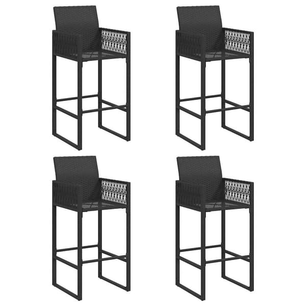vidaXL Hagebarsett uten puter 5 deler svart polyrotting akasie