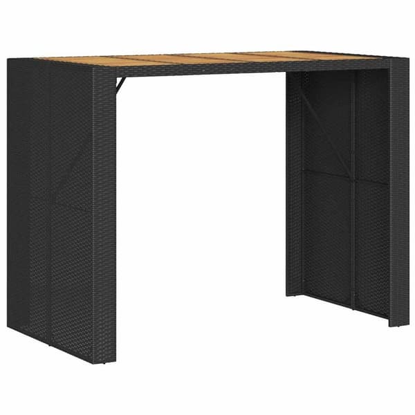 vidaXL Hagebarsett uten puter 5 deler svart polyrotting akasie