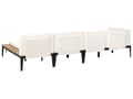 Miniatyrbilde 6 av 11: Hagesofasett Lys beige Sertifisert akasietre Venstrevendt 4-seters hjørnesofa med puter Sofabord Fotskammel Hage Utemøbler