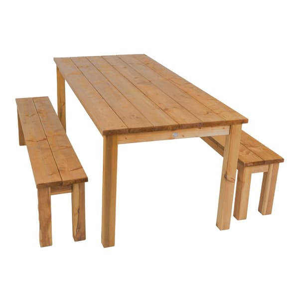 AXI Louise picknickbord med bænke af træ i brunt for max 6 personer | Picknickset for voksne | 200 cm