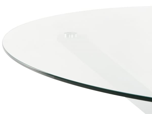 4-seters hagesett Rundt bord Hvit Aluminium Gjennomsiktig glassplate Lamellstoler Moderne design
