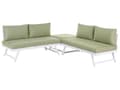 Miniatyrbilde 7 av 11: 5-seters loungesett Hvit ramme i aluminium Grønne sitteputer Hjørnesofa Salongbord Justerbare seter Moderne design Hagemøbler