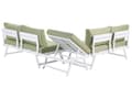 Miniatyrbilde 8 av 11: 5-seters loungesett Hvit ramme i aluminium Grønne sitteputer Hjørnesofa Salongbord Justerbare seter Moderne design Hagemøbler