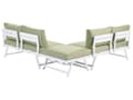Miniatyrbilde 9 av 11: 5-seters loungesett Hvit ramme i aluminium Grønne sitteputer Hjørnesofa Salongbord Justerbare seter Moderne design Hagemøbler