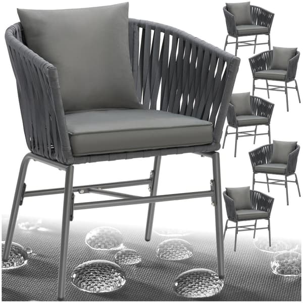 Havestole Valeiras i rebdesign, 60x61x77cm - Sæt med 6 stk.