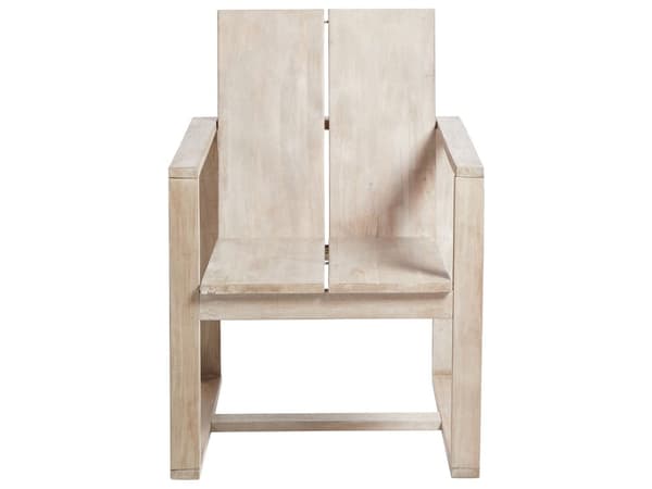 Utendørs spisegruppe Lyst akasietre 230 x 100 cm 6 stoler Off-white sitteputer Armlener Rustikk stil Hagemøbler
