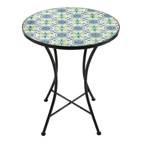 AXI Amélie Balkong Bistroset, 2 stolar 1 bord, Mosaik Veranda Bistroset Gul/Blå - Trädgårdsbistroset, Mosaik Bistrobord för Trädgård/Balkong/Terrass