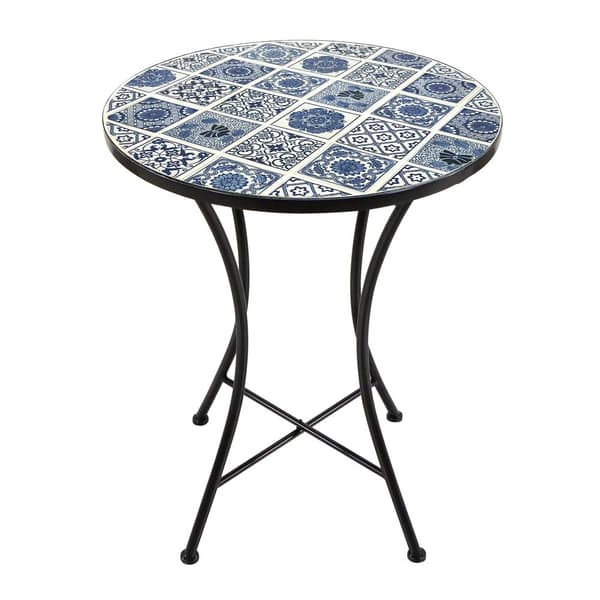 AXI Amélie Balcony Bistro Set, 2 tuolia 1 pöytä, Mosaic Veranda Bistro Set Delft Blue - Puutarha Bistro Set, Mosaiikki Bistro pöytä