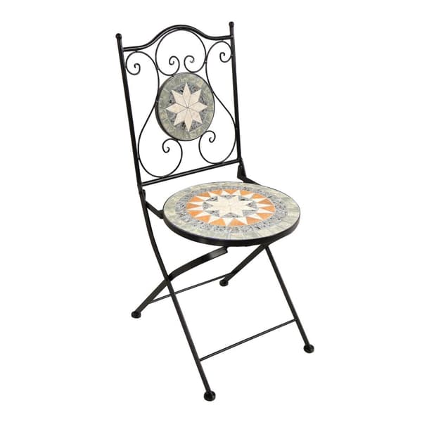 AXI Amélie Bistro Set, 2 stolar 1 bord, Balkong Bistro Set, Veranda Mosaic Grey Star - Utomhus Bistro Set, Mosaik Bistro Bord för