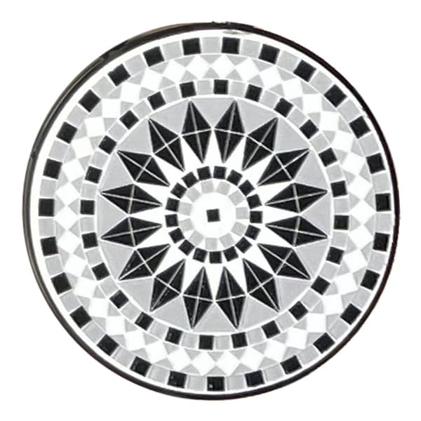AXI Amélie Bistroset Balkong, 2 stolar 1 bord, Svart/Vit Mosaik Veranda Bistro Set - Bistro Set Trädgård, Mosaik Bistro Bord för