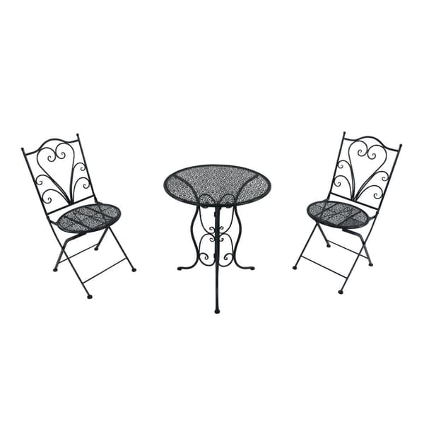 AXI Eloise Bistro Set Balkong, 2 stolar 1 bord, Grå Mosaic Bistro Set Trädgård, Mosaic Bistro Bord för Trädgård/Balkong/Terrass