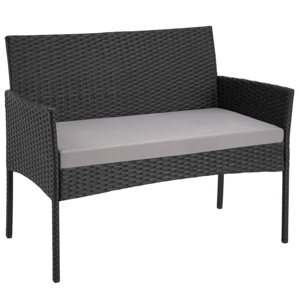 Polyrattan loungesæt Palese til 4 personer - sort