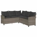 Miniatyrbillede 1 af 2: vidaXL L-formet sofa med hynder polyrattan grå
