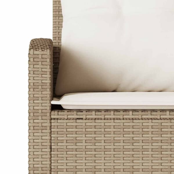 vidaXL L-formet sofa med hynder polyrattan beige