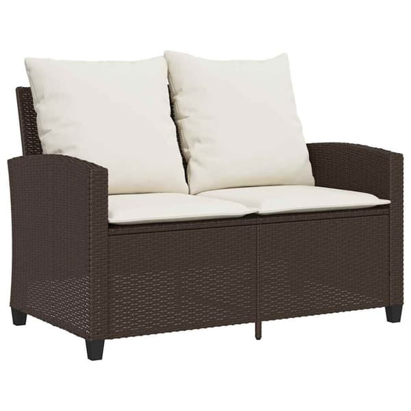 vidaXL sofasæt til haven 6 dele med hynder polyrattan brun