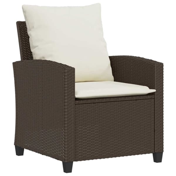vidaXL sofasæt til haven 6 dele med hynder polyrattan brun