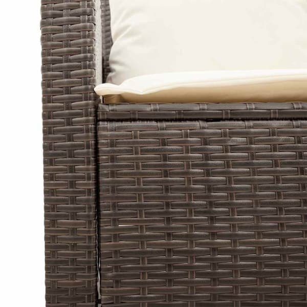vidaXL sofasæt til haven 6 dele med hynder polyrattan brun