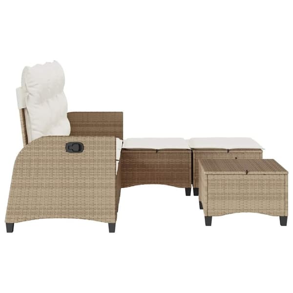 vidaXL Soffgrupp för trädgården 3 delar med dynor L-formad beige