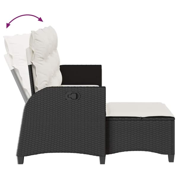 vidaXL sofasæt til haven 3 dele med hynder L-formet polyrattan sort