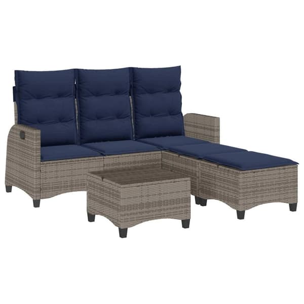 vidaXL sofasæt til haven 3 dele med hynder L-formet polyrattan grå