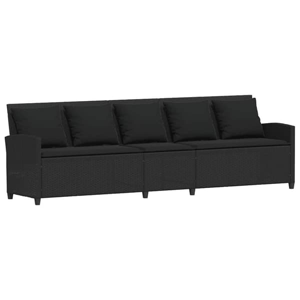 vidaXL havesofa med hynder polyrattan sort