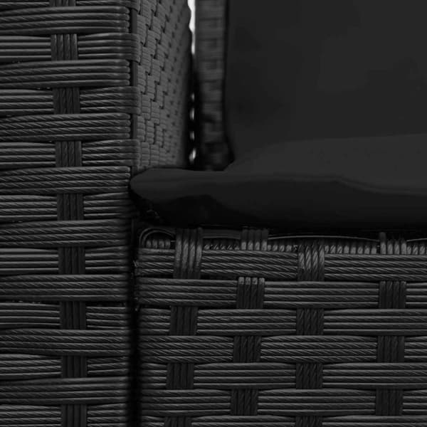 vidaXL havesofa med hynder polyrattan sort