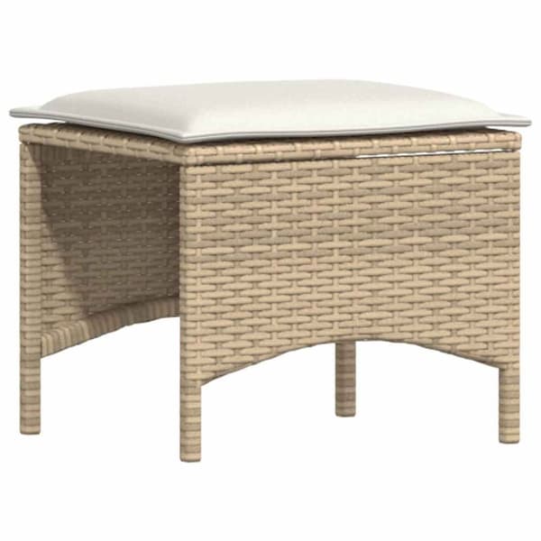 vidaXL Soffgrupp för trädgård med dynor 4 delar beige konstrotting
