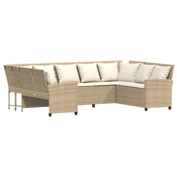 vidaXL havesofa med hynder polyrattan beige