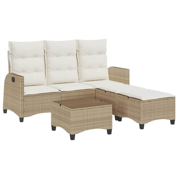vidaXL sofasæt til haven 3 dele med hynder L-formet polyrattan beige