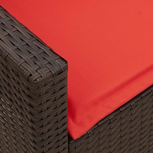 vidaXL havesofa med hynder polyrattan brun