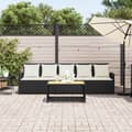Miniatyrbillede 4 af 11: vidaXL 5-personers havesofa med hynder polyrattan sort
