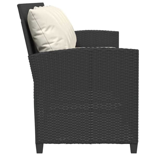 vidaXL 5-personers havesofa med hynder polyrattan sort