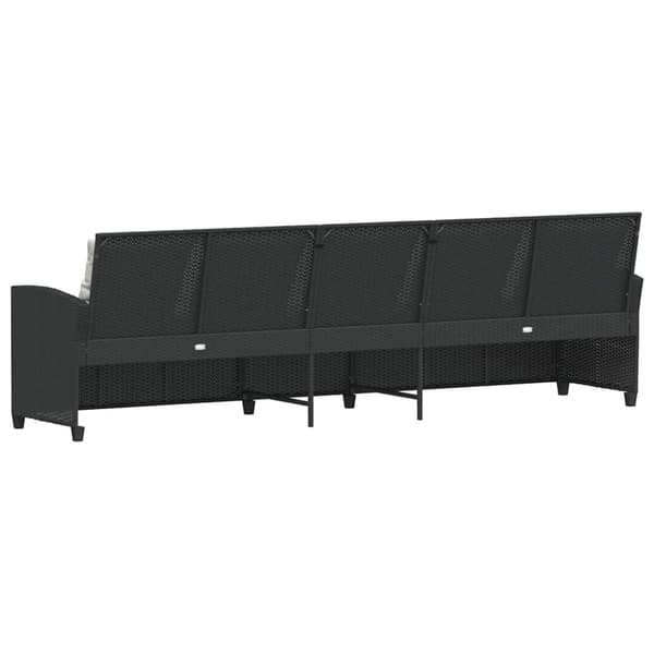 vidaXL 5-personers havesofa med hynder polyrattan sort