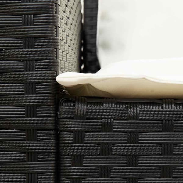 vidaXL 5-personers havesofa med hynder polyrattan sort