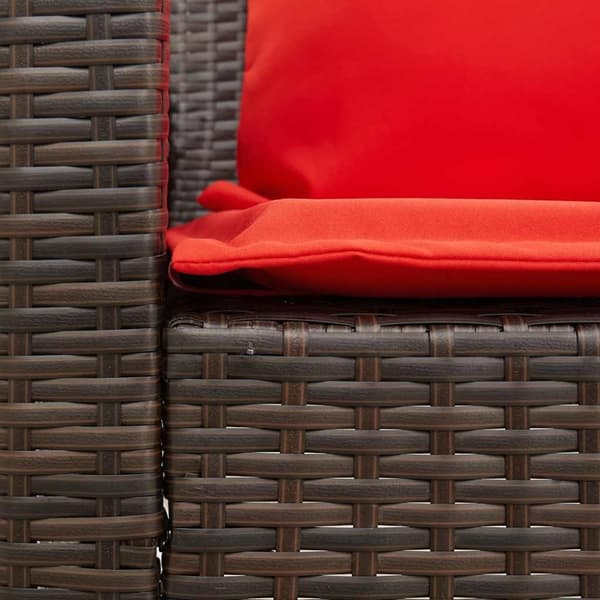 vidaXL 5-personers havesofa med hynder polyrattan brun
