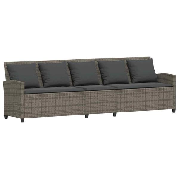 vidaXL 5-personers havesofa med hynder polyrattan grå