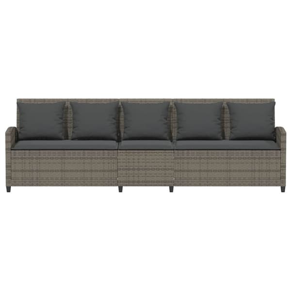 vidaXL 5-personers havesofa med hynder polyrattan grå