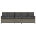 Miniatyrbillede 5 af 11: vidaXL 5-personers havesofa med hynder polyrattan grå