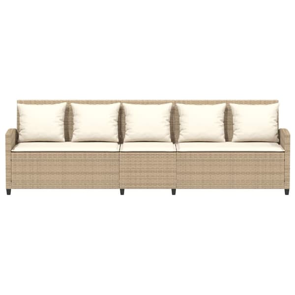 vidaXL 5-personers havesofa med hynder polyrattan beige