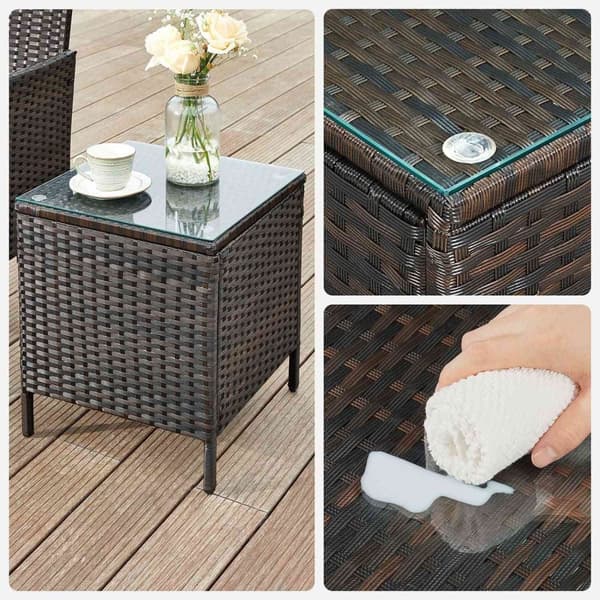 Rootz 3-delt havemøbelsæt - Terrassemøbler - Udendørs siddegruppe - Komfortable stole - 56,5 cm x 54,5 cm x 81,5 cm
