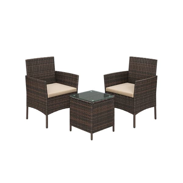 Rootz 3-delt havemøbelsæt - Terrassemøbler - Udendørs siddegruppe - Komfortable stole - 56,5 cm x 54,5 cm x 81,5 cm