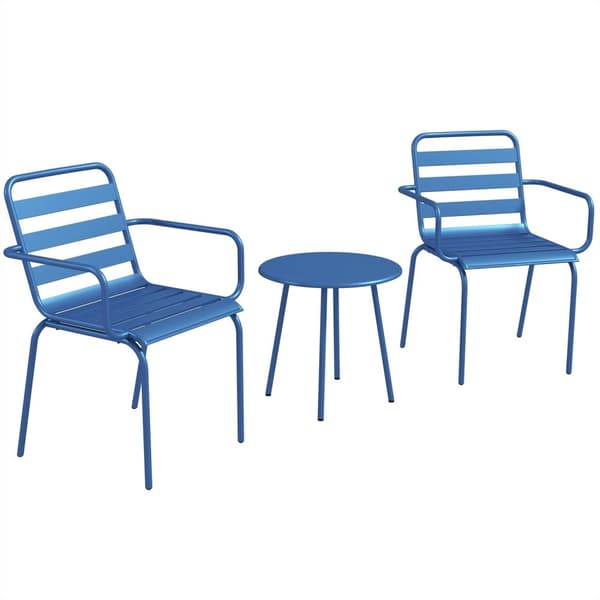 Rootz 3 -osainen puutarhabistro -sarja - puutarha -istumaryhmä - ulkokalusteet - tilaa säästävä - pöytä Ø 46 x 46h cm, tuolit 51L x 58w x 78h cm