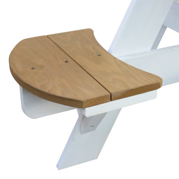 AXI Ufo Picknickbord runt för 4 barn i brunt och vitt | picknickbord i trä | 120 x 120 x 56 cm